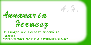annamaria hermesz business card